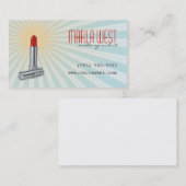 ヴィンテージの口紅のレトロのメーキャップアーティストの名刺 名刺 (正面/裏面)