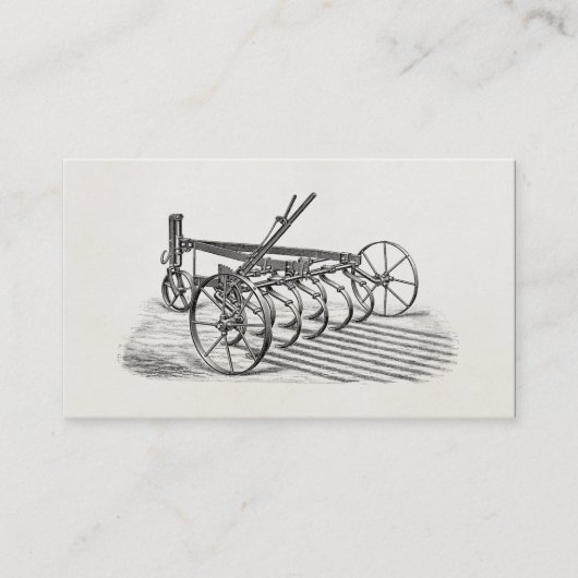 ヴィンテージの古いすきの農機具の農業のすき 名刺 (正面)