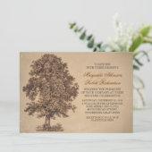 ヴィンテージの古いオークの木の結婚式招待状 招待状 (スタンド正面)