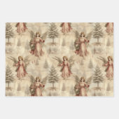 ヴィンテージの古いクリスマスパターン ラッピングペーパーシート (正面)
