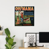 ヴィンテージの古いサツマイモのフルーツクラートラベル ポスター (ホームオフィス)