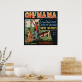 ヴィンテージの古いサツマイモのフルーツクラートラベル ポスター (キッチン)