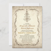 ヴィンテージの古いシャンデリアシックな結婚式招待状 招待状 (正面)