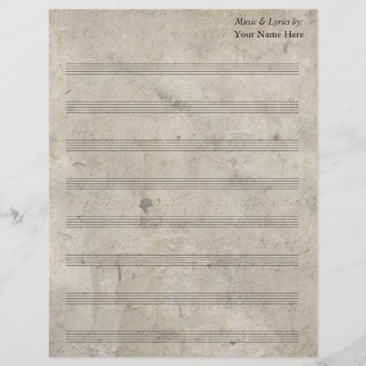 ヴィンテージの古いステンドシー空白のト音楽8 Stave (正面)