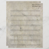 ヴィンテージの古いステンドシー空白のト音楽8 Stave (正面/裏面)