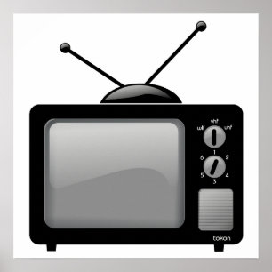 ヴィンテージの古いテレビ ポスター