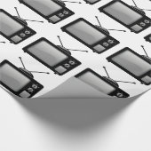 ヴィンテージの古いテレビ ラッピングペーパー (角)