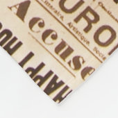 ヴィンテージの古いニュースの紙のプリントのタイポグラフィ フリースブランケット (角)