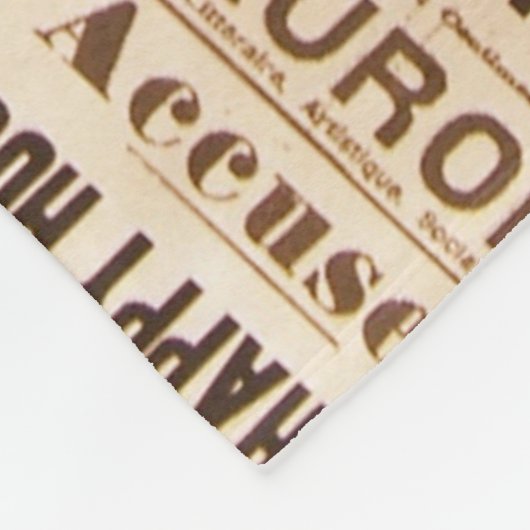 ヴィンテージの古いニュースの紙のプリントのタイポグラフィ フリースブランケット (角)