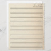 ヴィンテージの古いブックページ空白のシート音楽10 Stave (正面/裏面)