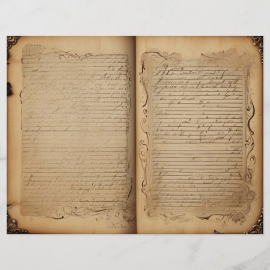 ヴィンテージの古いブックページ迷惑メールジャーナル紙シート (裏面)