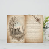 ヴィンテージの古いブックページ迷惑メールジャーナル紙シート (スタンド正面)