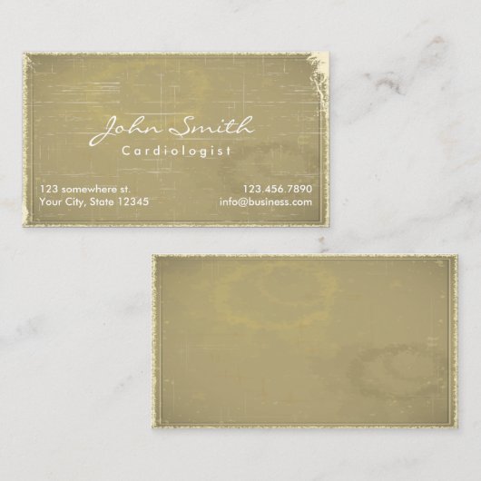 ヴィンテージの古いペーパー心臓学医の名刺 名刺 (正面/裏面)