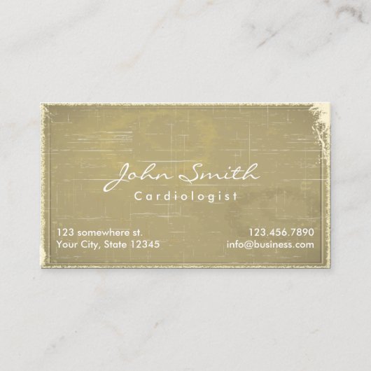 ヴィンテージの古いペーパー心臓学医の名刺 名刺 (正面)