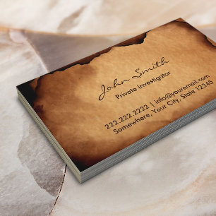 ヴィンテージの古いペーパー調査官 名刺