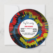 ヴィンテージの古いレコード誕生日の招待 セーブザデート (正面)