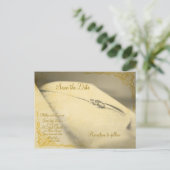 ヴィンテージの古い写真スタイル日付の保結婚存 ポストカード (スタンド正面)