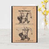 ヴィンテージの古い医学書のページがすぐに良くなる カード (黄色い花)