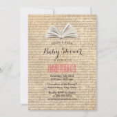 ヴィンテージの古い台本で赤ちゃんシャワーをプレゼント 招待状 (正面)