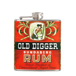 ヴィンテージの古い坑夫のラム酒のウイスキーボトルのラベルのフラスコ フラスク