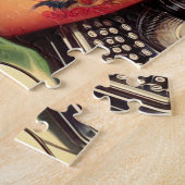 ヴィンテージの古い学校の入れ墨 ジグソーパズル (側面)