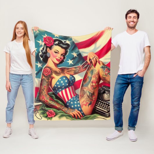 ヴィンテージの古い学校の入れ墨 フリースブランケット (インサイチュ)