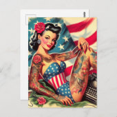 ヴィンテージの古い学校の入れ墨 ポストカード (正面/裏面)