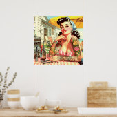 ヴィンテージの古い学校情報 ポスター (キッチン)