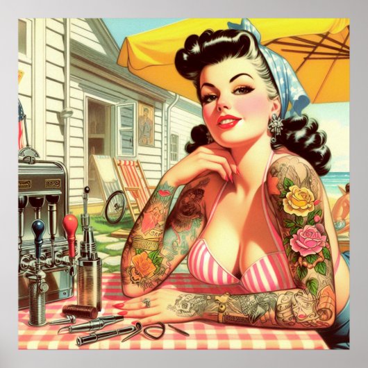 ヴィンテージの古い学校情報 ポスター (正面)