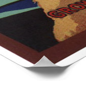 ヴィンテージの古い巨大レタス野菜クレートラベル ポスター (角)