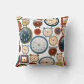 ヴィンテージの古い時計のパターン クッション (裏面)