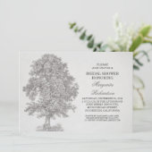 ヴィンテージの古い木の素朴なウェディングシャワーの招待状 招待状 (スタンド正面)