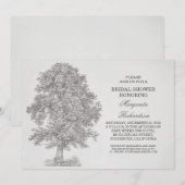 ヴィンテージの古い木の素朴なウェディングシャワーの招待状 招待状 (正面/裏面)