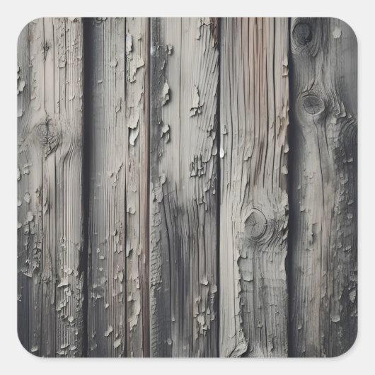ヴィンテージの古い木灰色のテクスチャ スクエアシール (正面)