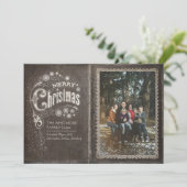 ヴィンテージの古い本メリークリスマスフォト シーズンカード (スタンド正面)
