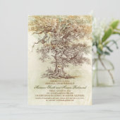 ヴィンテージの古い樺の木の素朴なリハーサルディナー 招待状 (スタンド正面)