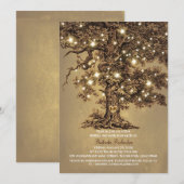 ヴィンテージの古い樺の木の素朴な結婚前お披露目パーティー 招待状 (正面/裏面)