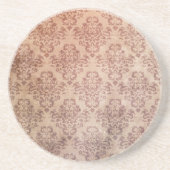 ヴィンテージの古い汚れたフローラ壁紙 コースター (正面)