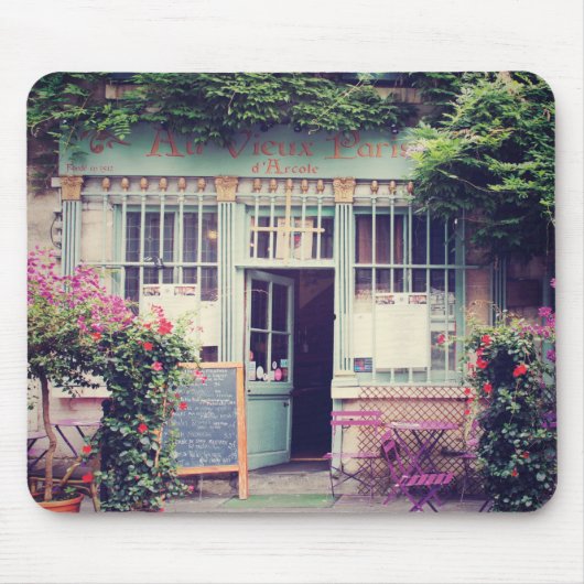 ヴィンテージの古い町パリ マウスパッド (正面)