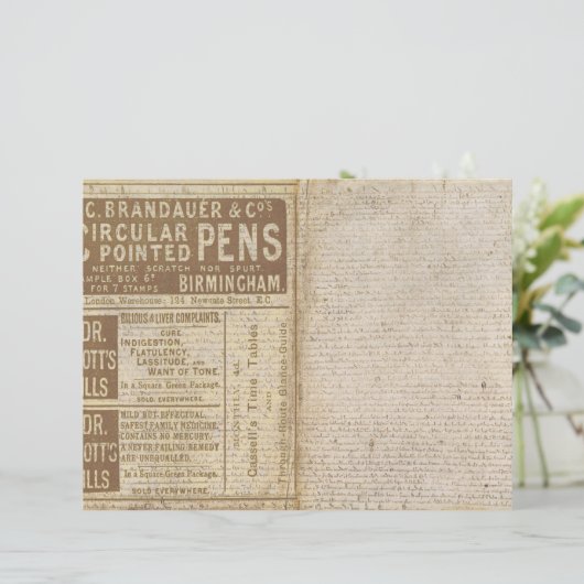 ヴィンテージの古い紙ページの迷惑ジャーナル (スタンド正面)