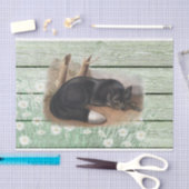 ヴィンテージの古い緑の木目テクスチャアメリカキツネ 薄葉紙 (クラフト)