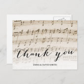 ヴィンテージの古い音楽シ結婚ート ポストカード (正面/裏面)