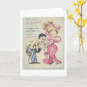 ヴィンテージの古い「ファッション」が良くなる カード (黄色い花)