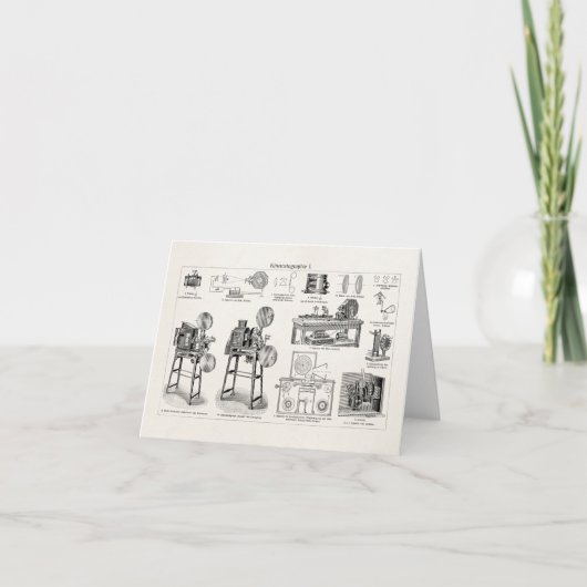 ヴィンテージの古く旧式な映画用カメラの映画撮影法 カード (正面)