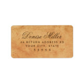 ヴィンテージの古びた紙の返信先住所 ラベル (正面)