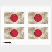 ヴィンテージの古傷つき国旗 長方形シール (シート)