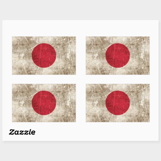 ヴィンテージの古傷つき国旗 長方形シール (シート)