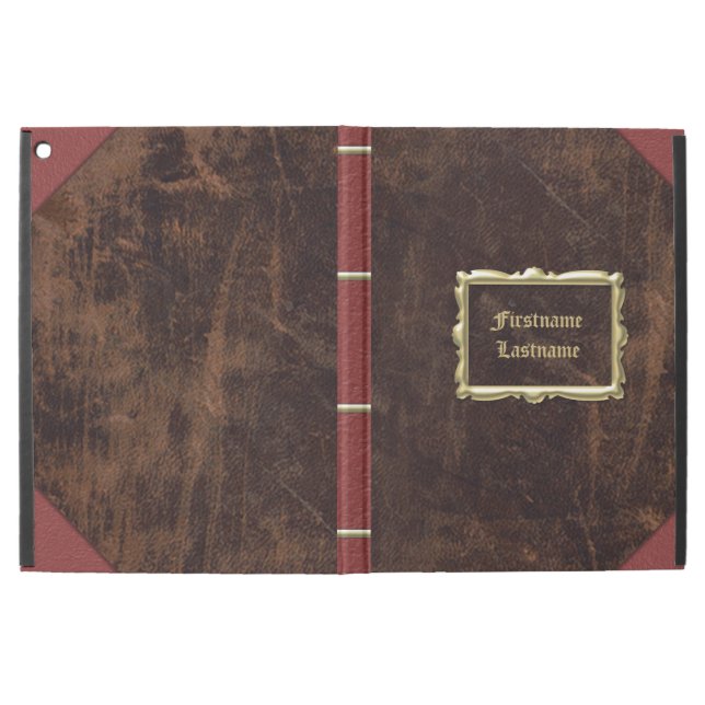 ヴィンテージの古書のレザールックのパーソナライズ iPad PRO 12.9" ケース (外部)