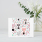 ヴィンテージの可愛い子猫 ポストカード (スタンド正面)