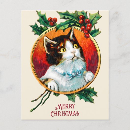 ヴィンテージの可愛い猫のクリスマス (正面)